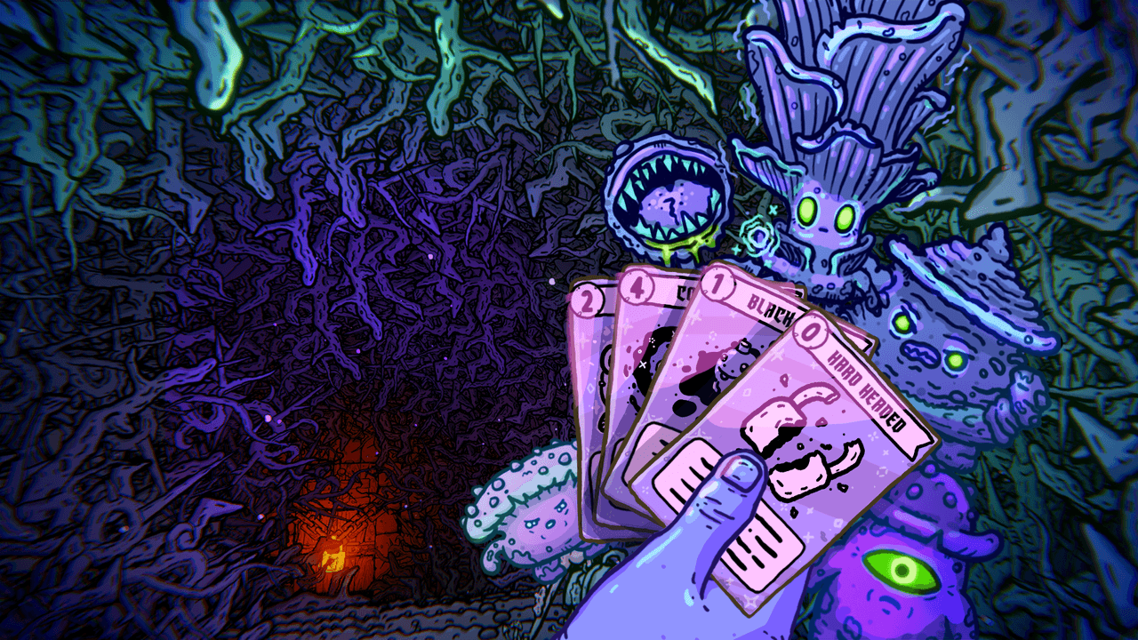 Shroom and Gloom is a deckbuilding roguelike that has you growing together 2 different stacks of fungal cards