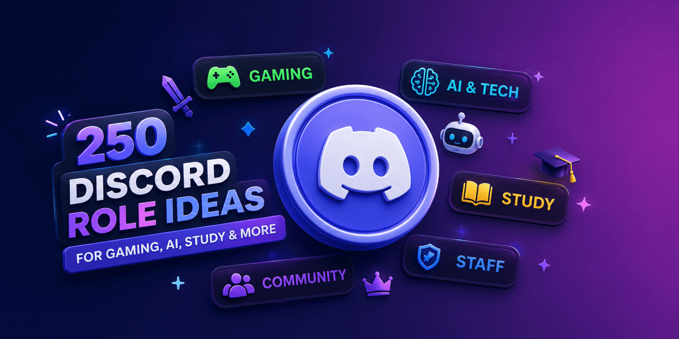250 Discord Role Ideas for Gaming, AI, Study & More