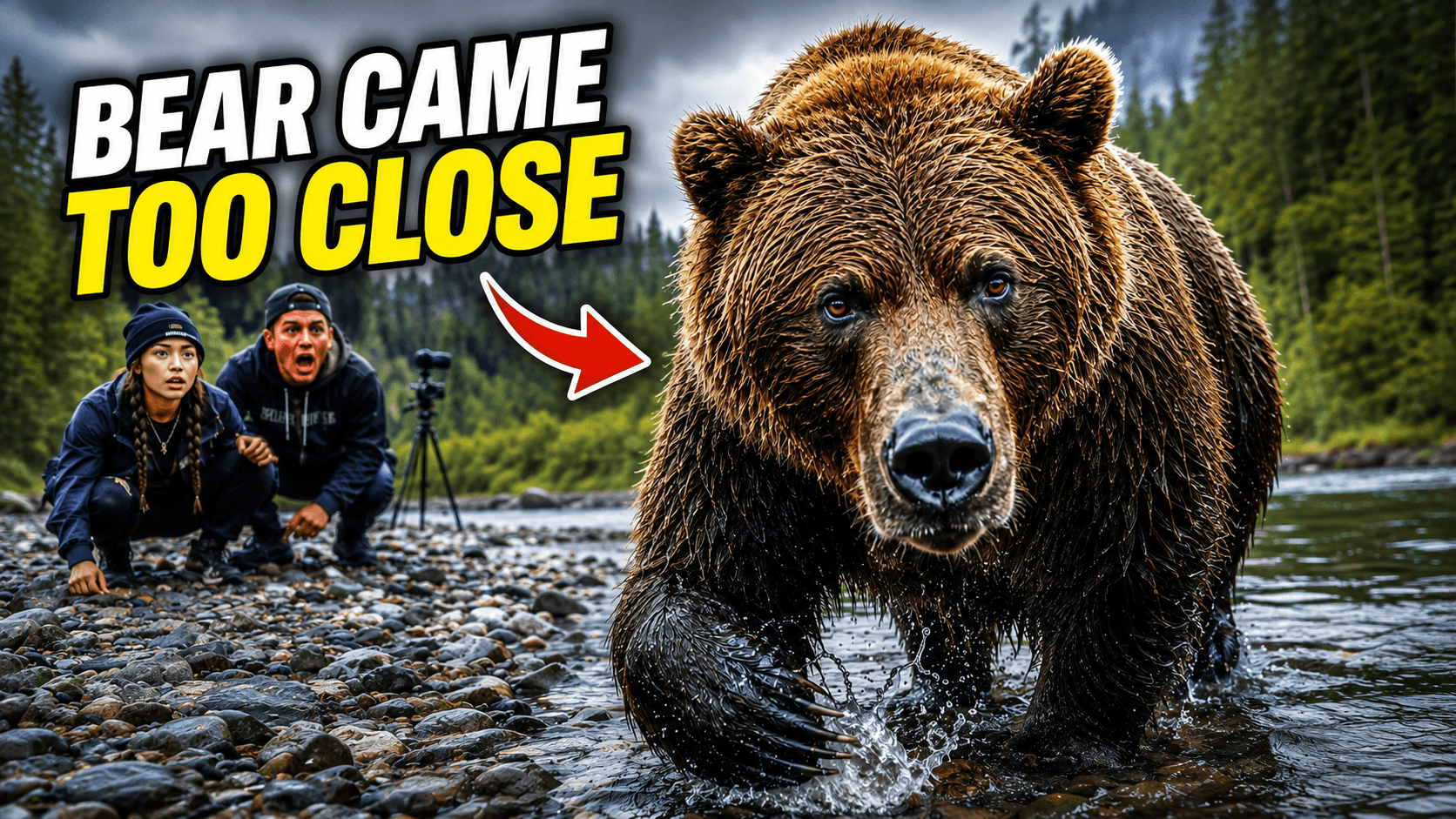 Maya and Adapt Stunned as Huge Brown Bear Hunts Right in Front of Them