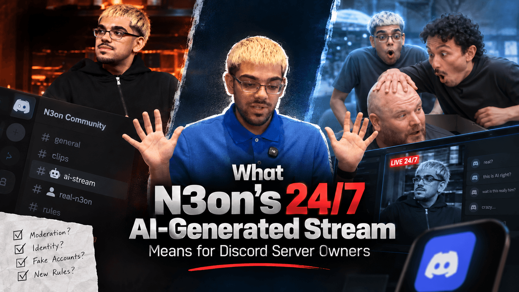 What N3on's 24/7 AI-Generated Stream Means for Discord Server Owners